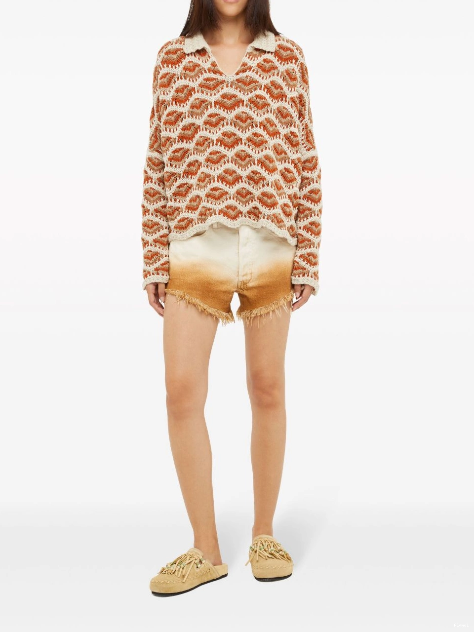 Affordable Hawa crochet-knit polo Mahal jumper Women Alanui 0430